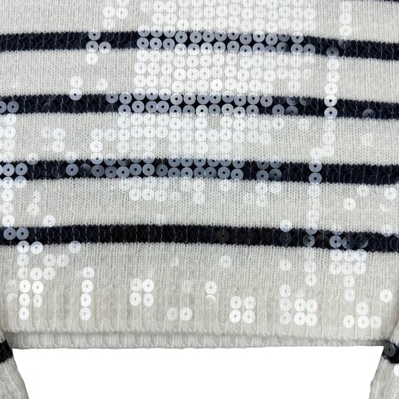 NWT SANDRO Ariel Sequin Striped Turtleneck Sweater Sz XS - Picture 11 of 12